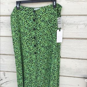 Leith Green Gables Animalia Skirt Sz L NWT